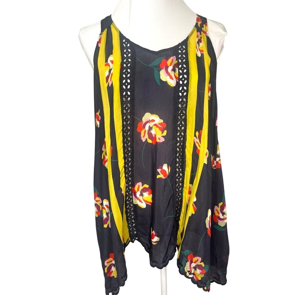 Johnny Was Emily Floral Tank Trapeze Silk Blouse Size Small Ladies Tunic